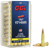CCI AMMO 17 RIMFIRE HMR 17gr TNT-HP 50/bx 40/cs